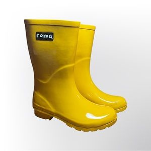 Roma Boots Women’s Sz 8 Emma Short Classic Pull-On Waterproof Rain Boot Yellow